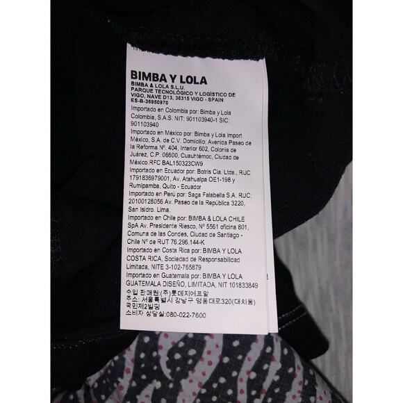 Bimba Y Lola Black Print Ruffle Design Shirt Size Small - Picture 5 of 7